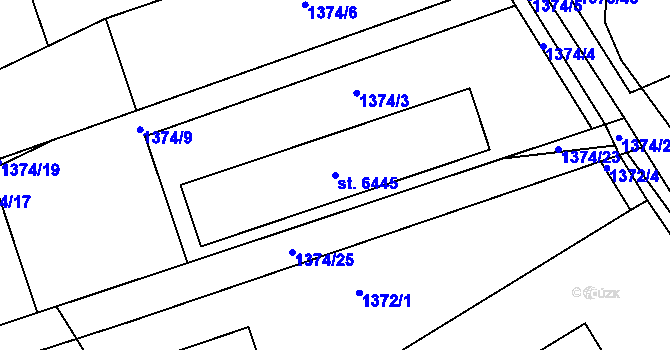 Parcela st. 6445 v KÚ Beroun, Katastrální mapa