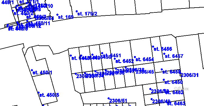 Parcela st. 6451 v KÚ Beroun, Katastrální mapa