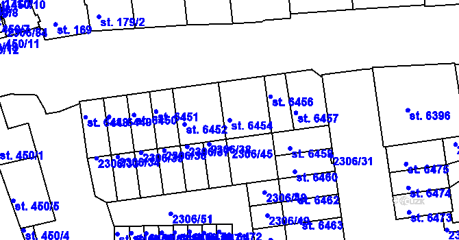 Parcela st. 6454 v KÚ Beroun, Katastrální mapa