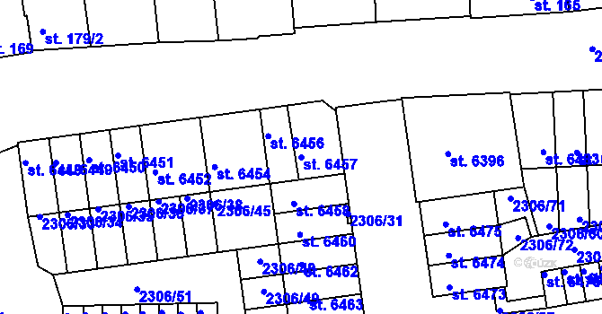 Parcela st. 6457 v KÚ Beroun, Katastrální mapa