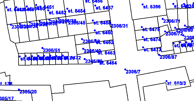 Parcela st. 6463 v KÚ Beroun, Katastrální mapa