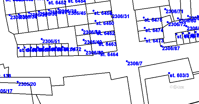 Parcela st. 6464 v KÚ Beroun, Katastrální mapa