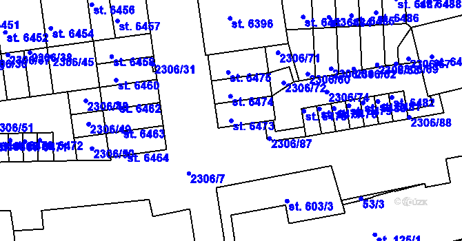 Parcela st. 6473 v KÚ Beroun, Katastrální mapa