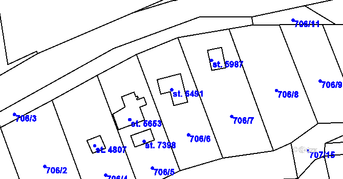 Parcela st. 6491 v KÚ Beroun, Katastrální mapa