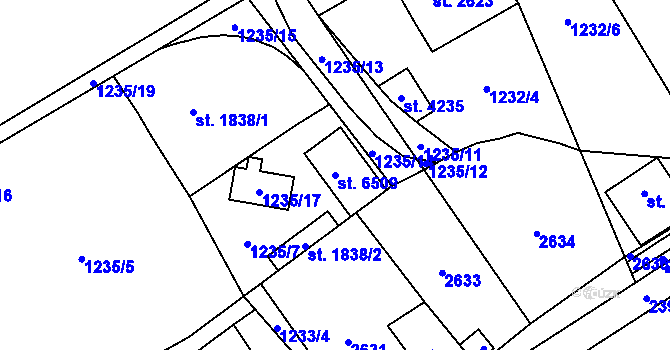 Parcela st. 6509 v KÚ Beroun, Katastrální mapa