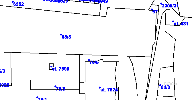 Parcela st. 68/4 v KÚ Beroun, Katastrální mapa