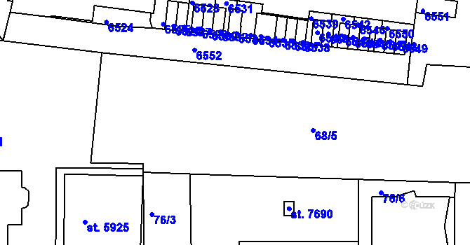 Parcela st. 75/2 v KÚ Beroun, Katastrální mapa