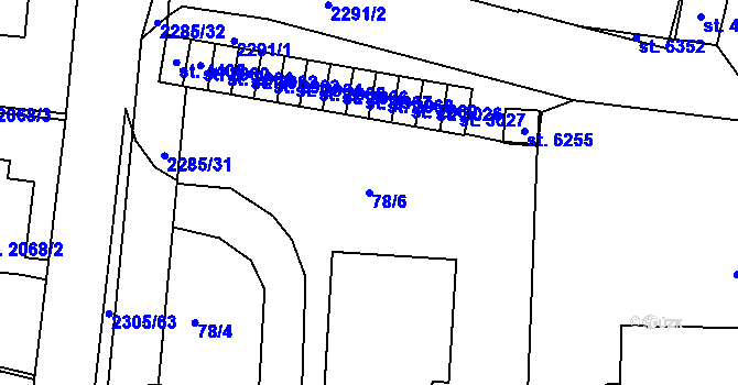 Parcela st. 78/6 v KÚ Beroun, Katastrální mapa