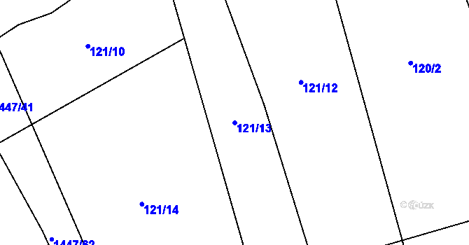 Parcela st. 121/13 v KÚ Beroun, Katastrální mapa
