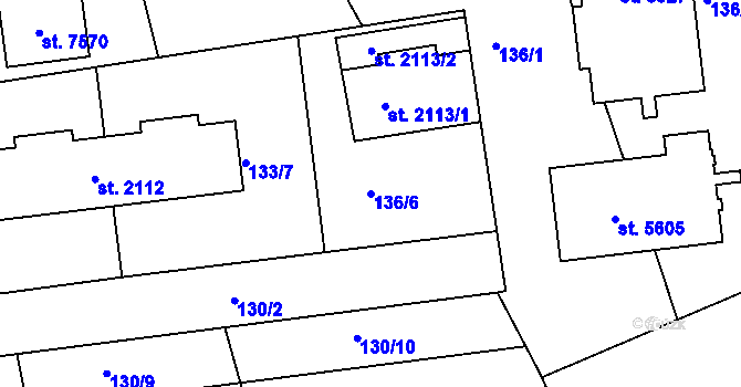 Parcela st. 136/6 v KÚ Beroun, Katastrální mapa