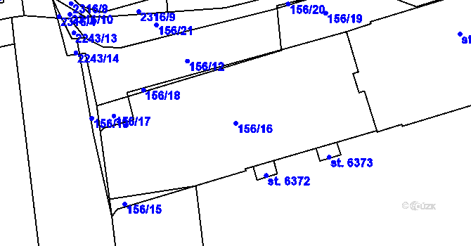 Parcela st. 156/16 v KÚ Beroun, Katastrální mapa