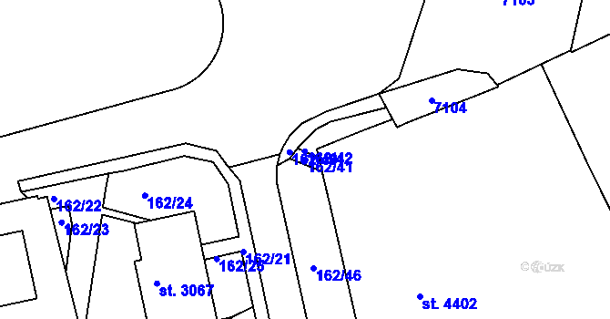 Parcela st. 162/41 v KÚ Beroun, Katastrální mapa
