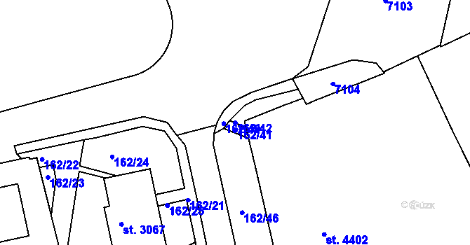 Parcela st. 162/42 v KÚ Beroun, Katastrální mapa