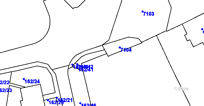 Parcela st. 162/44 v KÚ Beroun, Katastrální mapa