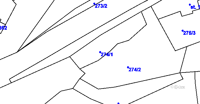 Parcela st. 274/1 v KÚ Beroun, Katastrální mapa