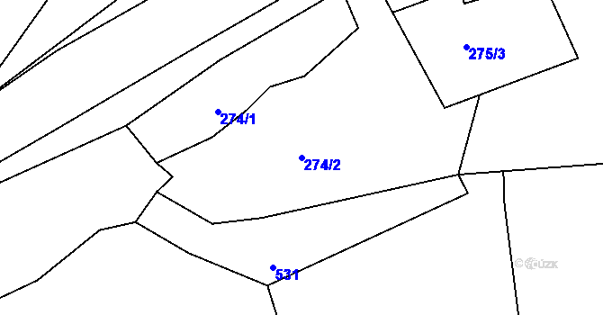 Parcela st. 274/2 v KÚ Beroun, Katastrální mapa