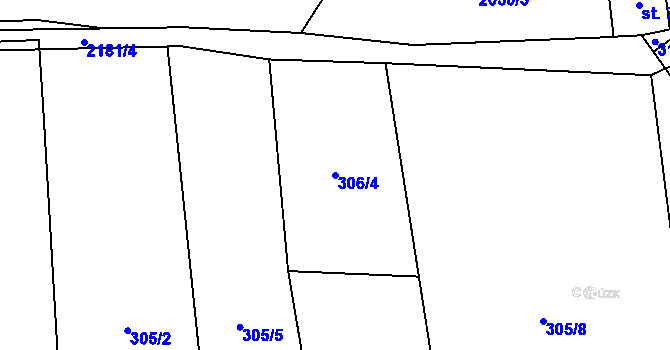Parcela st. 306/4 v KÚ Beroun, Katastrální mapa
