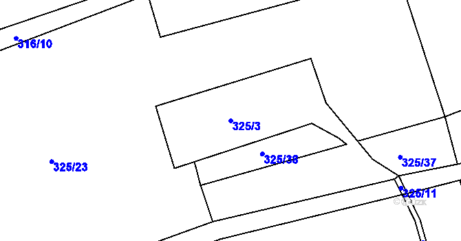 Parcela st. 325/3 v KÚ Beroun, Katastrální mapa
