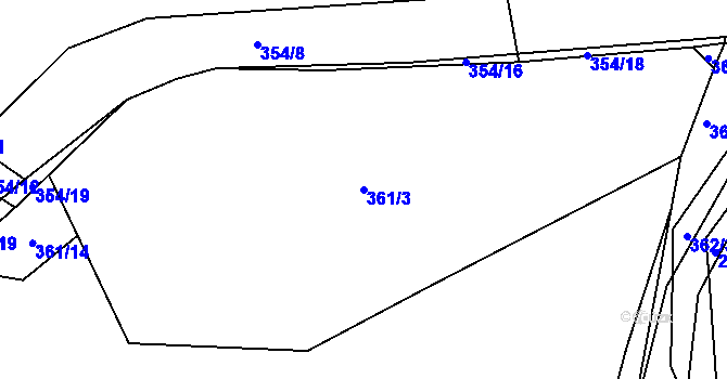 Parcela st. 361/3 v KÚ Beroun, Katastrální mapa