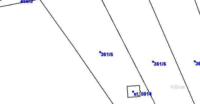 Parcela st. 361/5 v KÚ Beroun, Katastrální mapa
