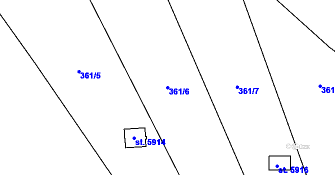 Parcela st. 361/6 v KÚ Beroun, Katastrální mapa