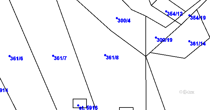 Parcela st. 361/8 v KÚ Beroun, Katastrální mapa