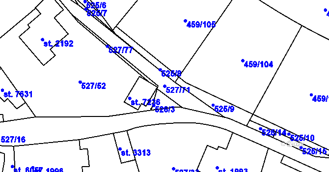 Parcela st. 527/71 v KÚ Beroun, Katastrální mapa
