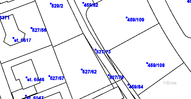 Parcela st. 527/73 v KÚ Beroun, Katastrální mapa