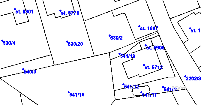 Parcela st. 540/1 v KÚ Beroun, Katastrální mapa