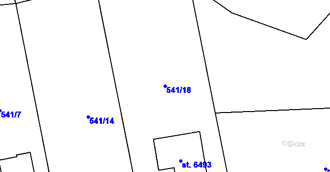 Parcela st. 541/18 v KÚ Beroun, Katastrální mapa