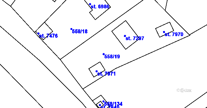 Parcela st. 558/19 v KÚ Beroun, Katastrální mapa