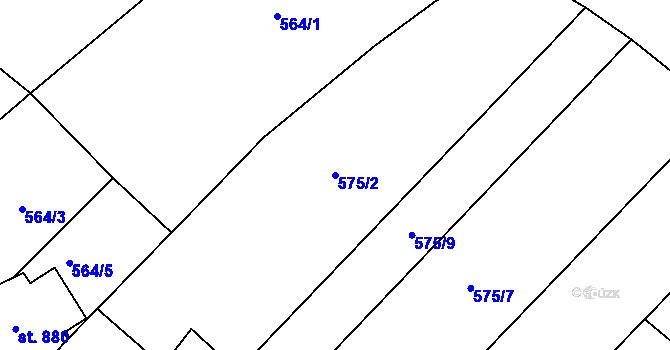 Parcela st. 575/2 v KÚ Beroun, Katastrální mapa