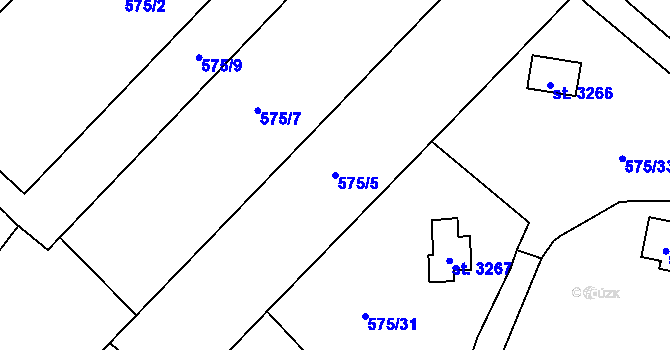 Parcela st. 575/5 v KÚ Beroun, Katastrální mapa