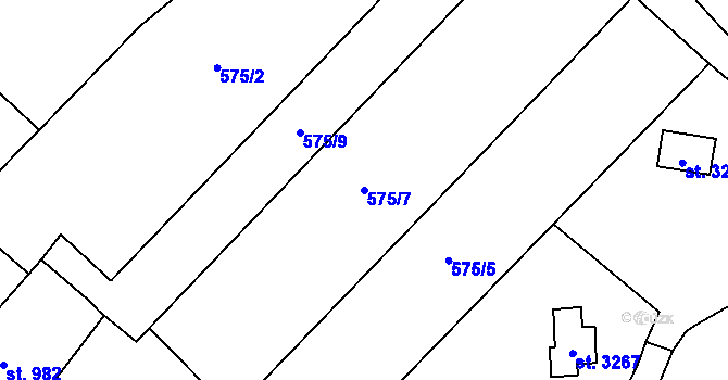 Parcela st. 575/7 v KÚ Beroun, Katastrální mapa
