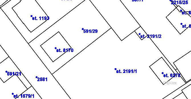 Parcela st. 587/12 v KÚ Beroun, Katastrální mapa