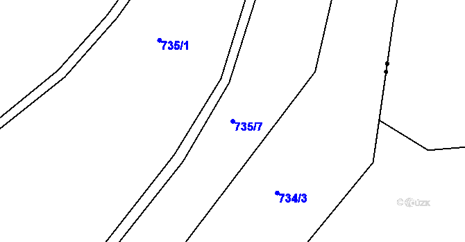 Parcela st. 735/7 v KÚ Beroun, Katastrální mapa