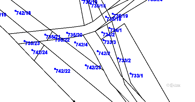 Parcela st. 742/2 v KÚ Beroun, Katastrální mapa