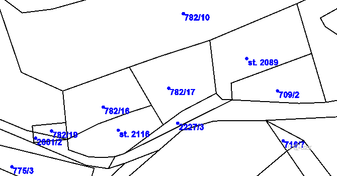 Parcela st. 782/17 v KÚ Beroun, Katastrální mapa