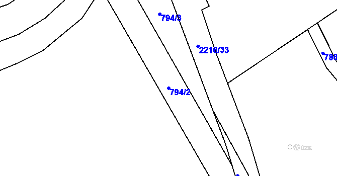 Parcela st. 794/2 v KÚ Beroun, Katastrální mapa