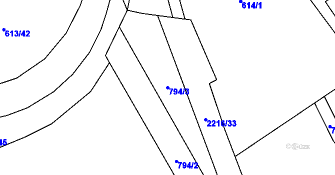 Parcela st. 794/3 v KÚ Beroun, Katastrální mapa