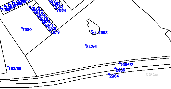 Parcela st. 842/6 v KÚ Beroun, Katastrální mapa
