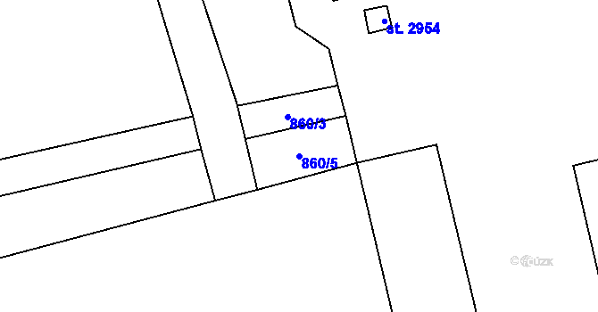 Parcela st. 860/5 v KÚ Beroun, Katastrální mapa