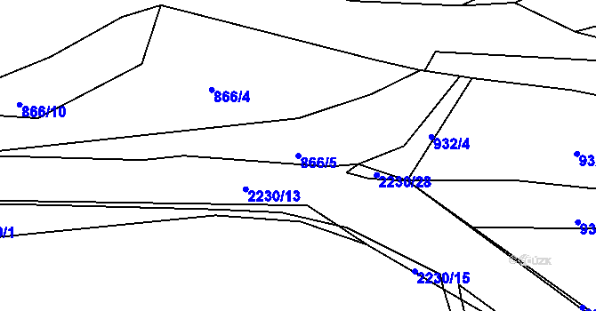 Parcela st. 866/5 v KÚ Beroun, Katastrální mapa