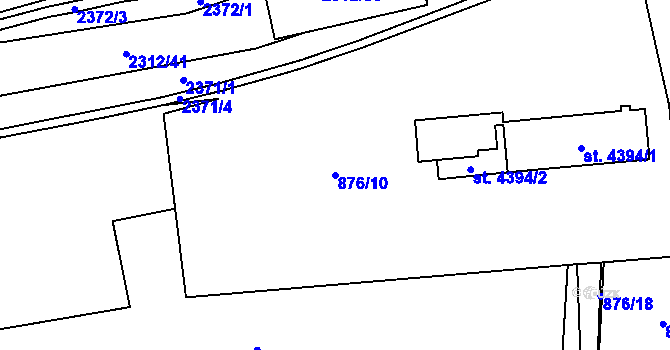Parcela st. 876/10 v KÚ Beroun, Katastrální mapa
