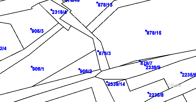 Parcela st. 878/3 v KÚ Beroun, Katastrální mapa