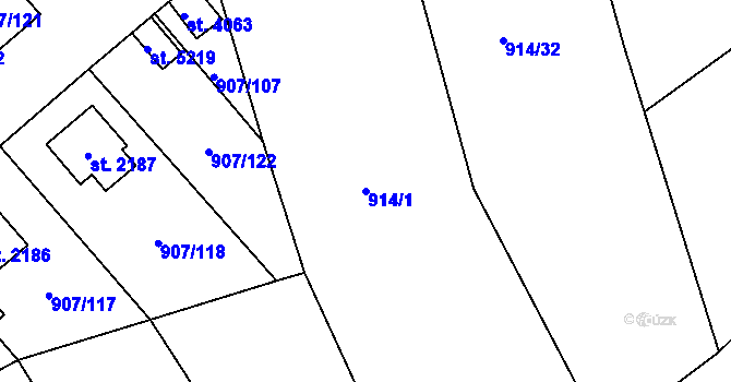 Parcela st. 914/1 v KÚ Beroun, Katastrální mapa