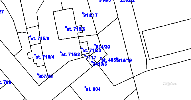 Parcela st. 914/31 v KÚ Beroun, Katastrální mapa