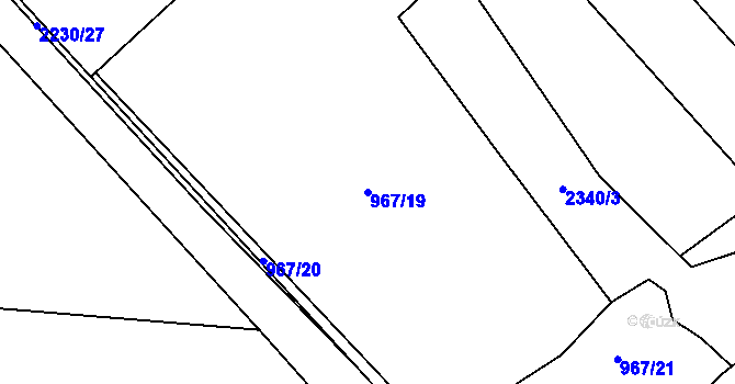Parcela st. 967/19 v KÚ Beroun, Katastrální mapa