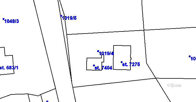 Parcela st. 1019/4 v KÚ Beroun, Katastrální mapa