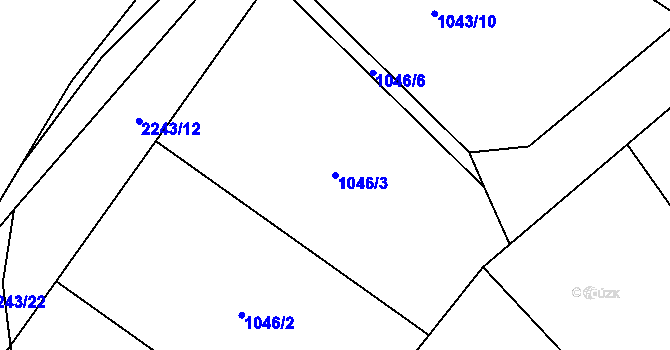 Parcela st. 1046/3 v KÚ Beroun, Katastrální mapa